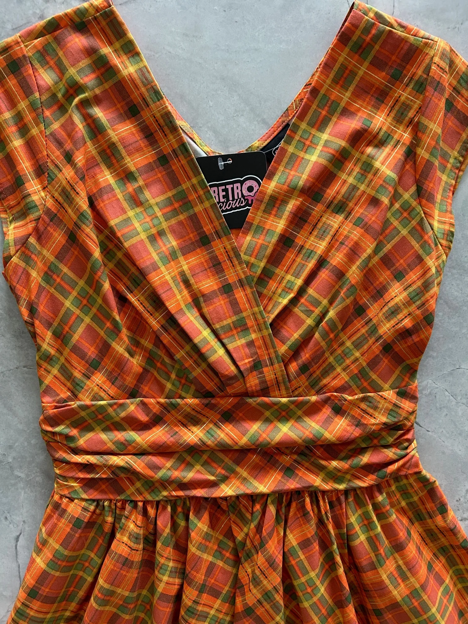 Orange Plaid Greta Dress sold by Retrolicious product image thumbnail 2