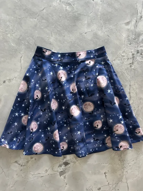 Bat Moon Skater Skirt sold by Retrolicious