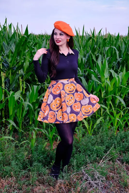 Jack-o-Lanterns Skater Skirt sold by Retrolicious