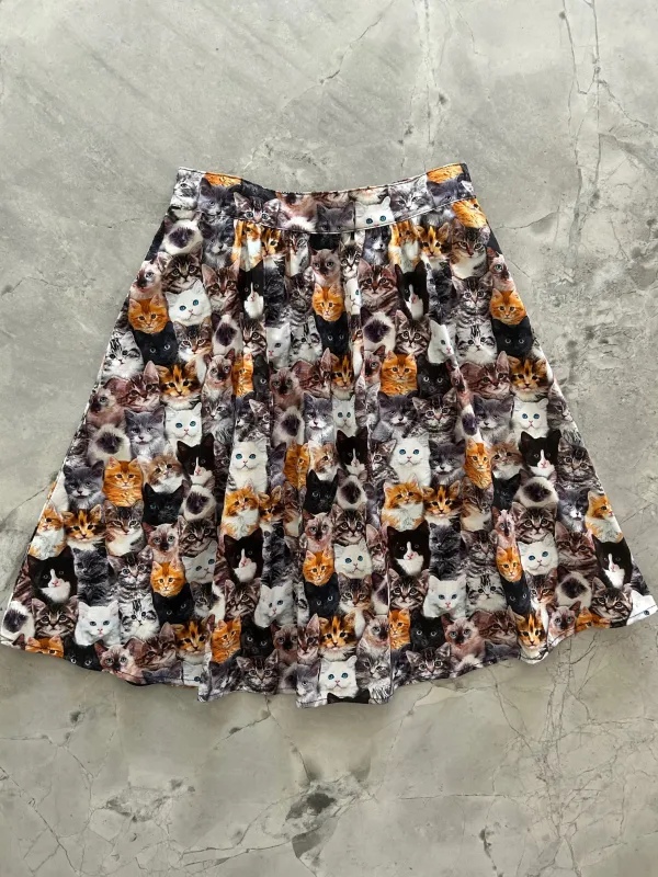 Realistic Cats A-line Skirt sold by Retrolicious