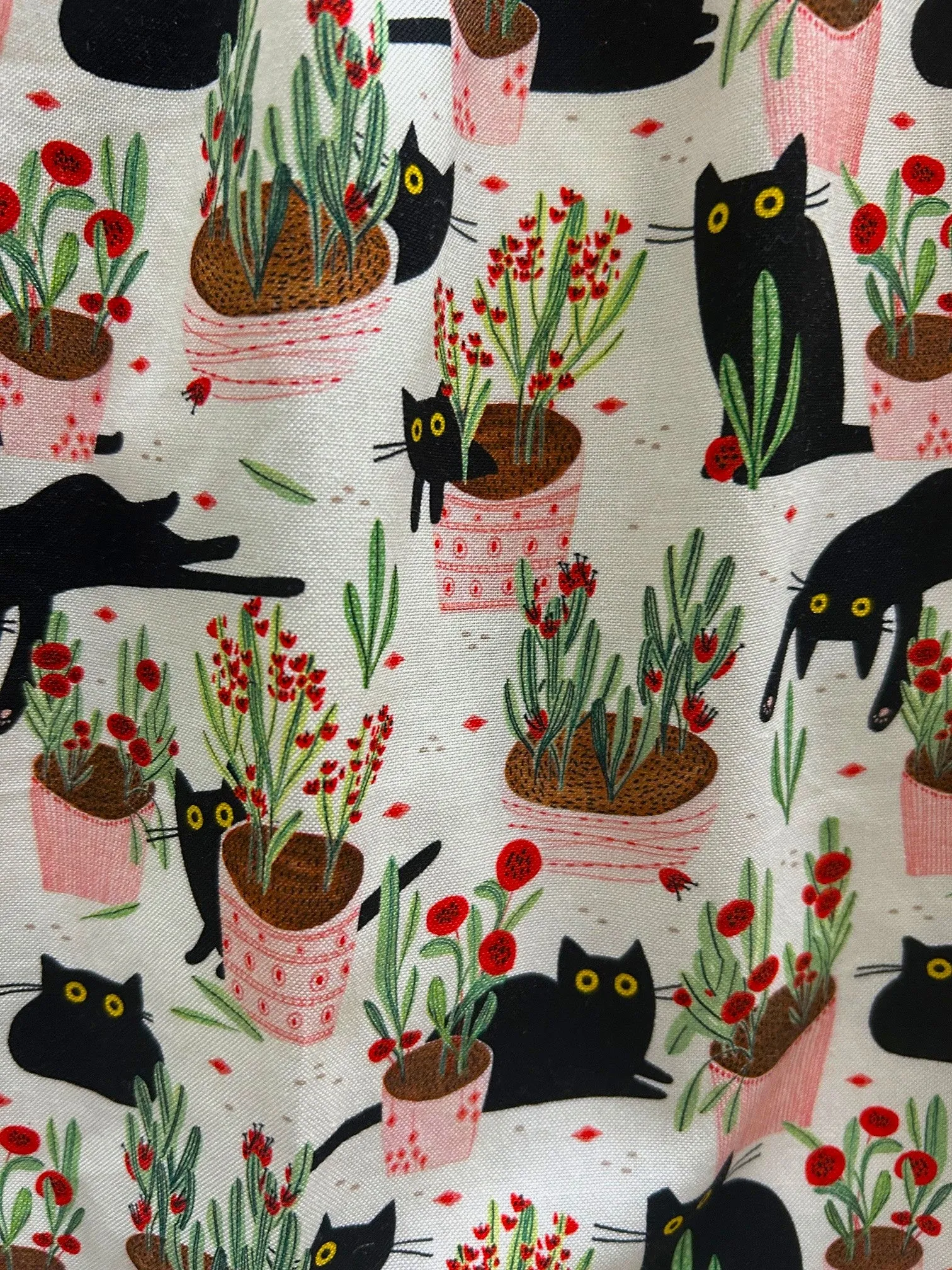 Cats & Plants Collared Dress sold by Retrolicious product image thumbnail 2