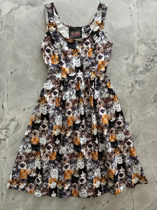 Realistic Cats Fit & Flare Dress sold by Retrolicious