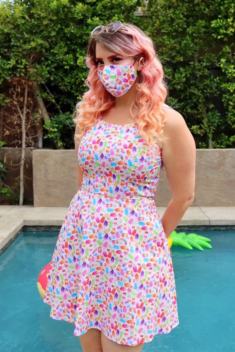 4417 Popsicle / Violet Gingham Reversible Mask sold by Retrolicious product image thumbnail 2