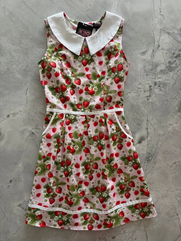 Strawberry Collared Dress sold by Retrolicious
