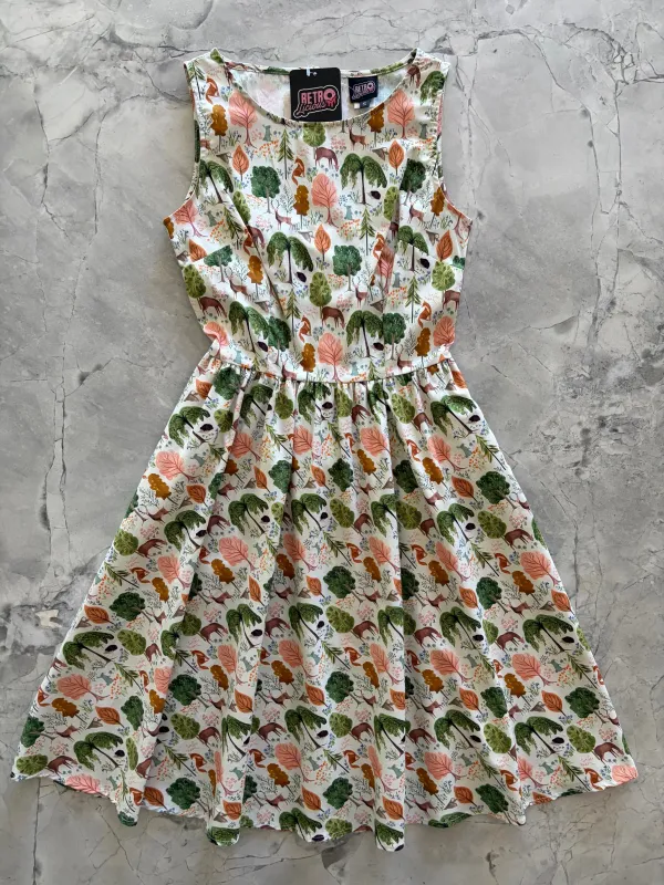 Woodland Vintage Dress in Cream sold by Retrolicious