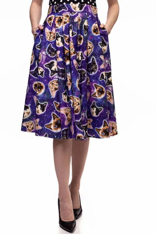 3952 Doris Skirt in Space Cats sold by Retrolicious