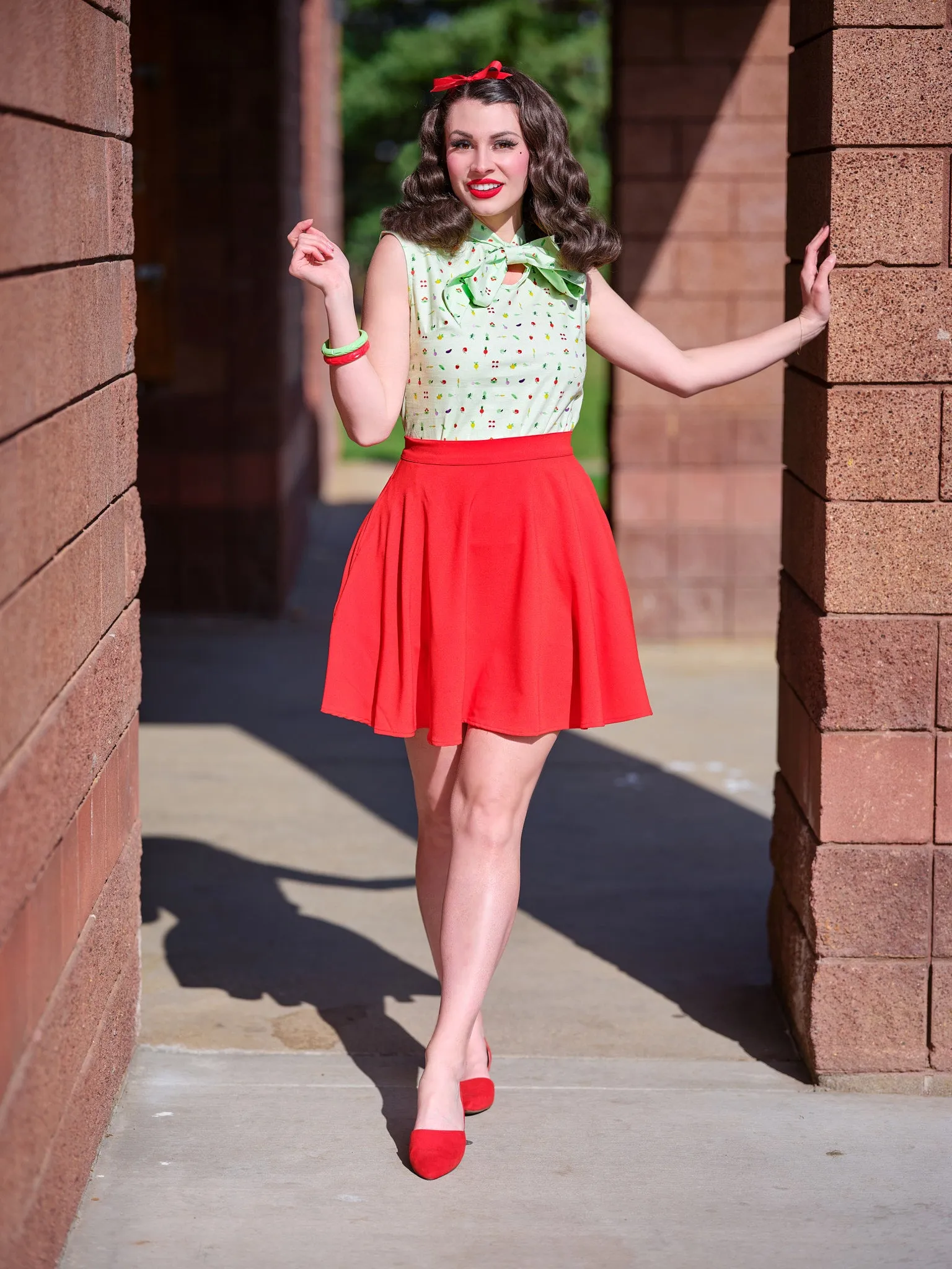 4792 Tomato Skater Skirt sold by Retrolicious