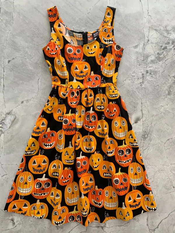 4932 Jack-o-Lanterns Fit & Flare Dress sold by Retrolicious