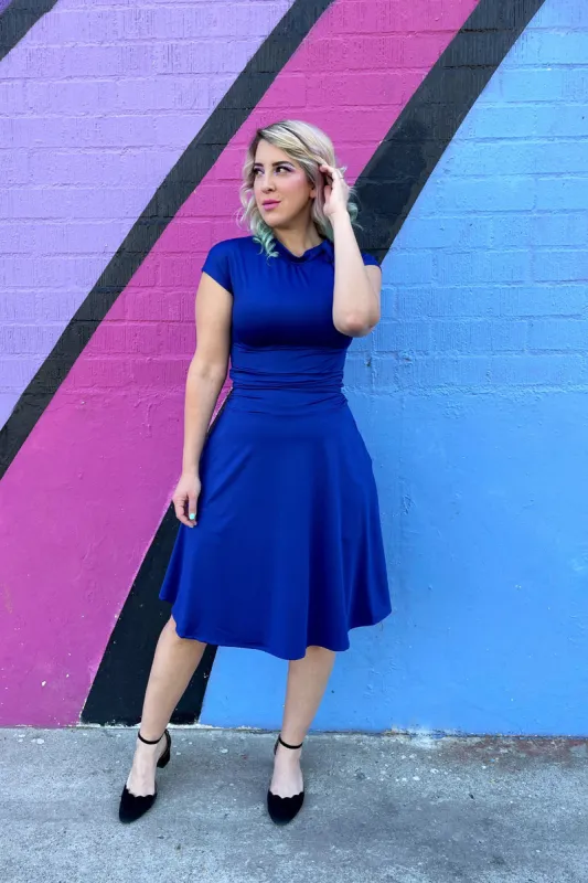 4795 Bombshell Dress in Royal Blue sold by Retrolicious