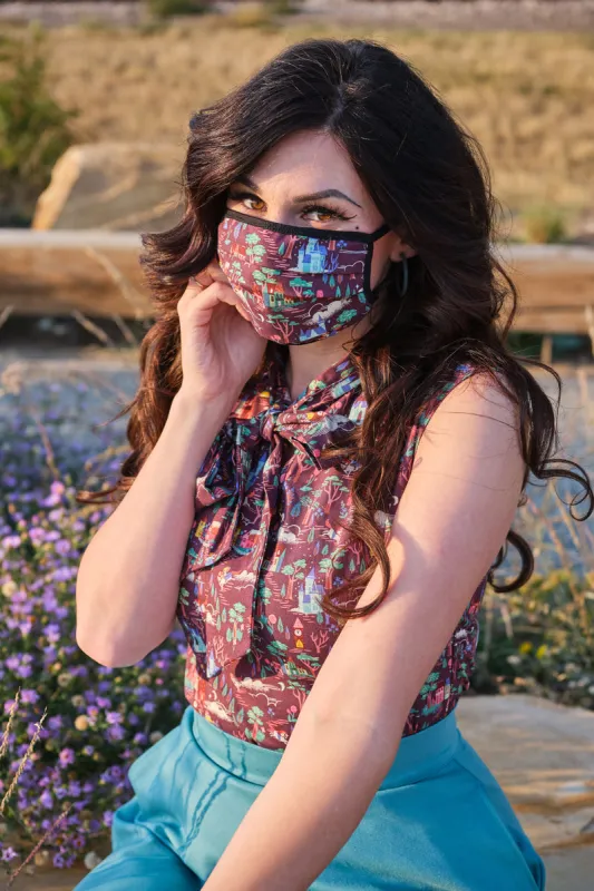 Beauty & the Beast Reversible Cotton Mask sold by Retrolicious