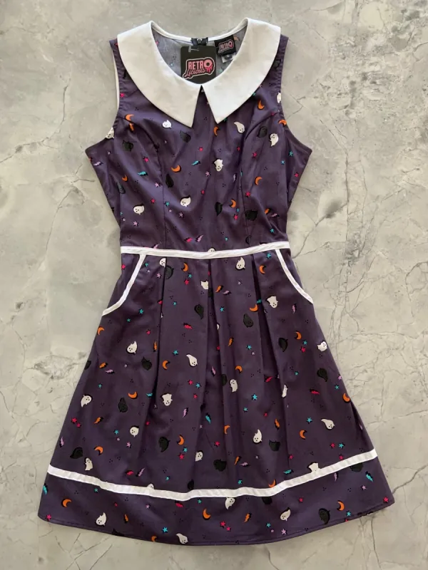 4919 Cute Ghosts Collared Dress sold by Retrolicious