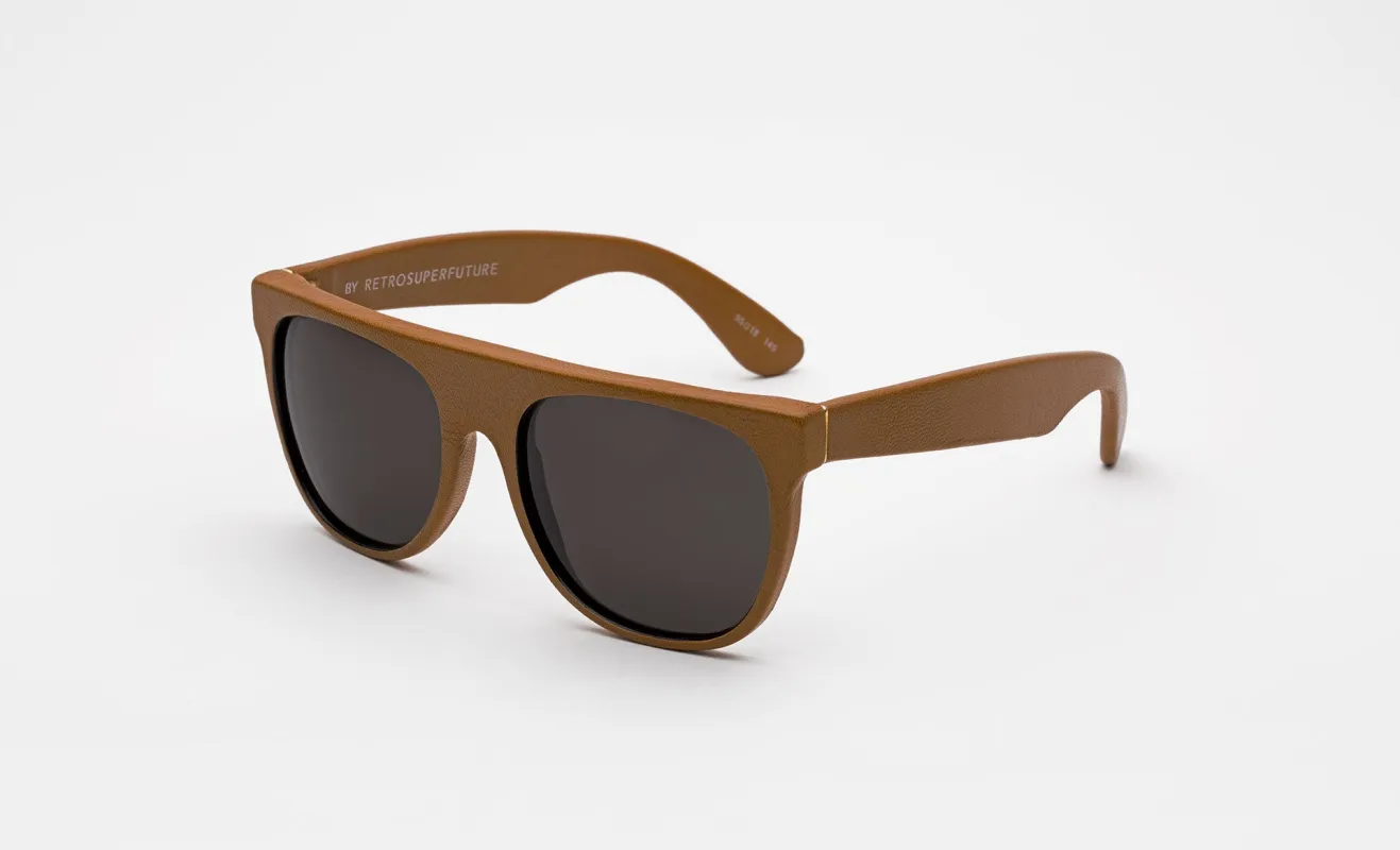 Flat Top Beige Leather made by RetroSuperFuture