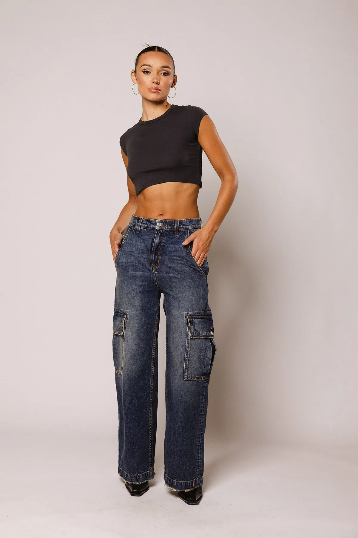 The Cali Crop Tee / Vintage Black sold by REVICE product image thumbnail 3