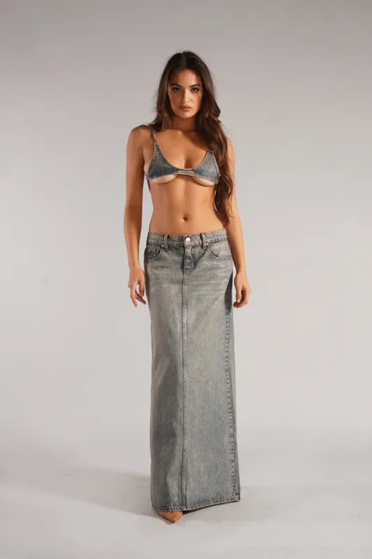 THE GLOW SKIRT / LIQUID BLUE sold by REVICE