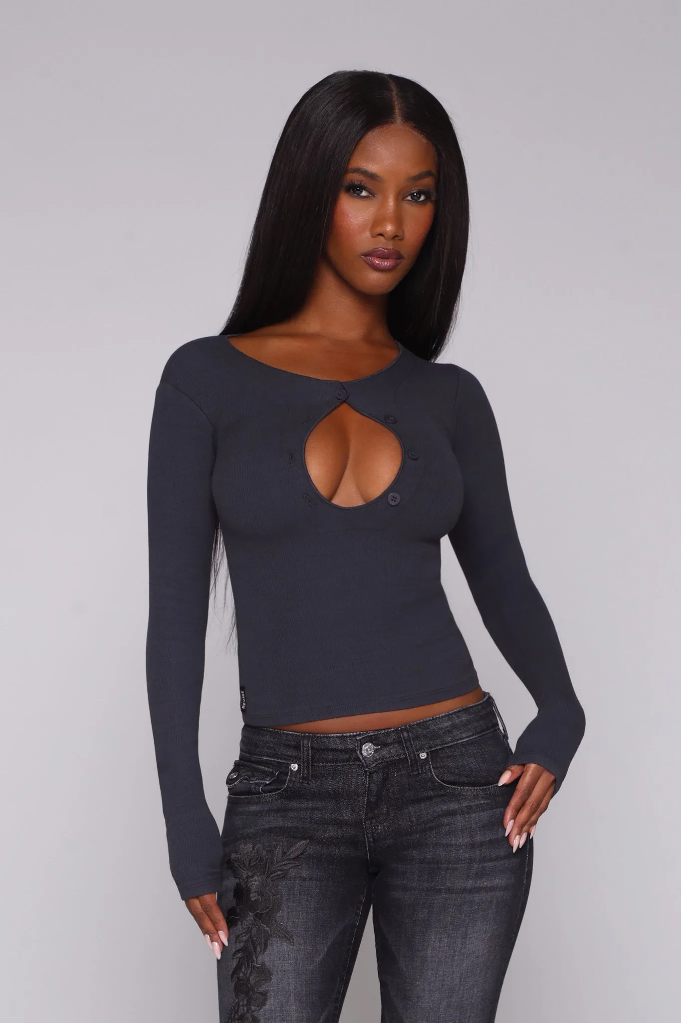 VALLEY LONG SLEEVE / STEEL sold by REVICE product image thumbnail 3