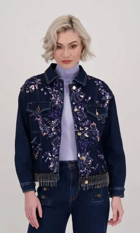 Denim Sequin Tassel Jacket sold by Revolution
