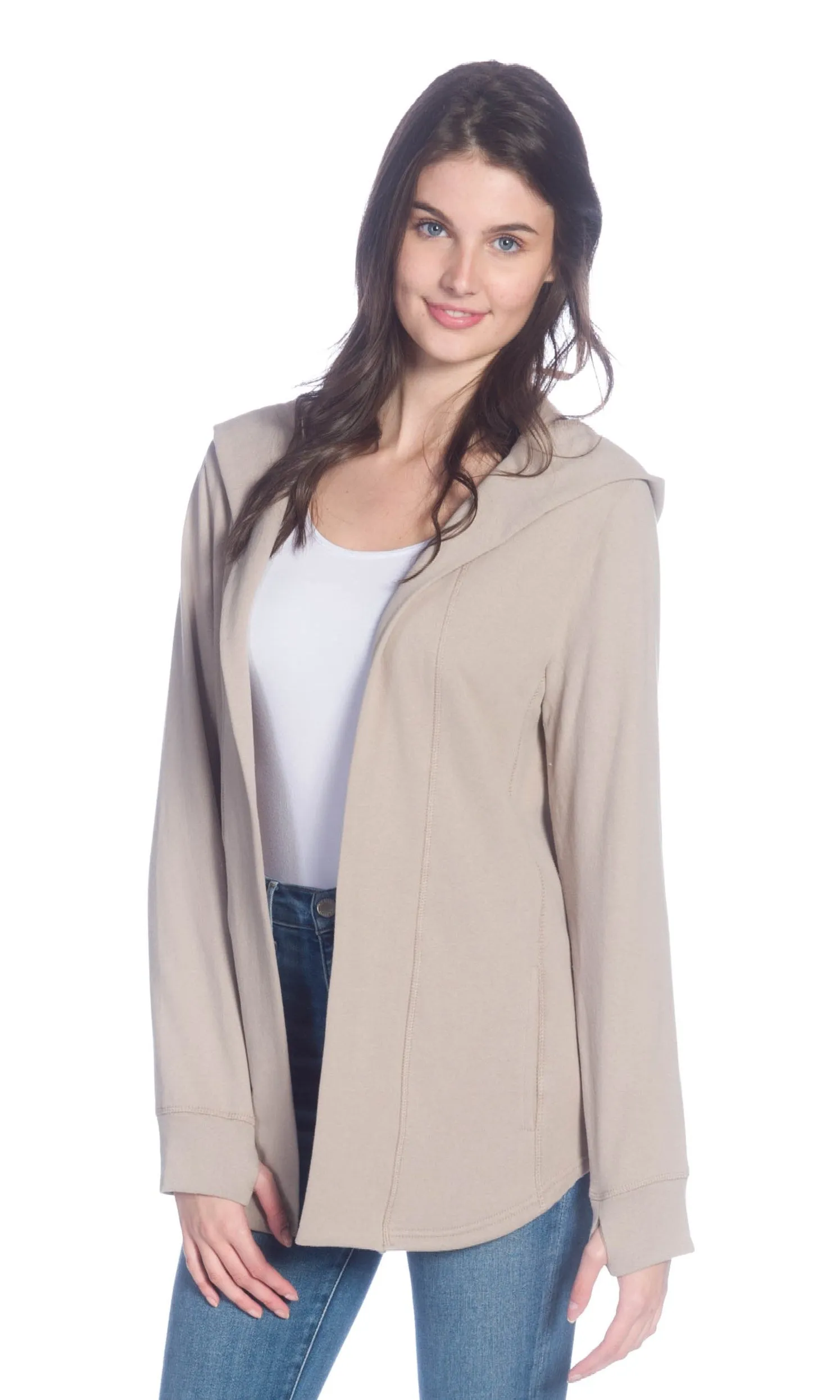 Hooded Open Front Cardigan sold by Revolution Boutique