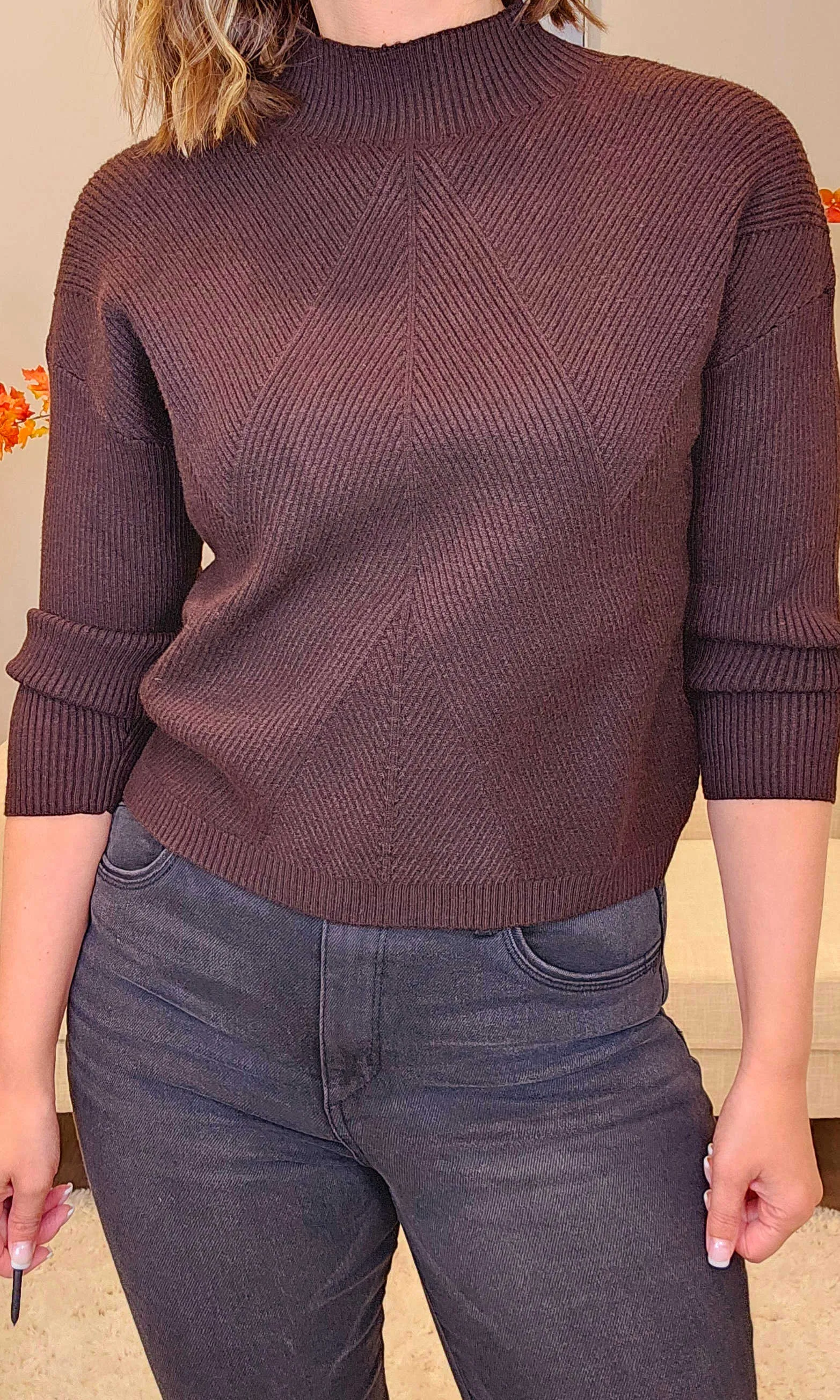 Ribbed Funnel Neck Sweater sold by Revolution Boutique