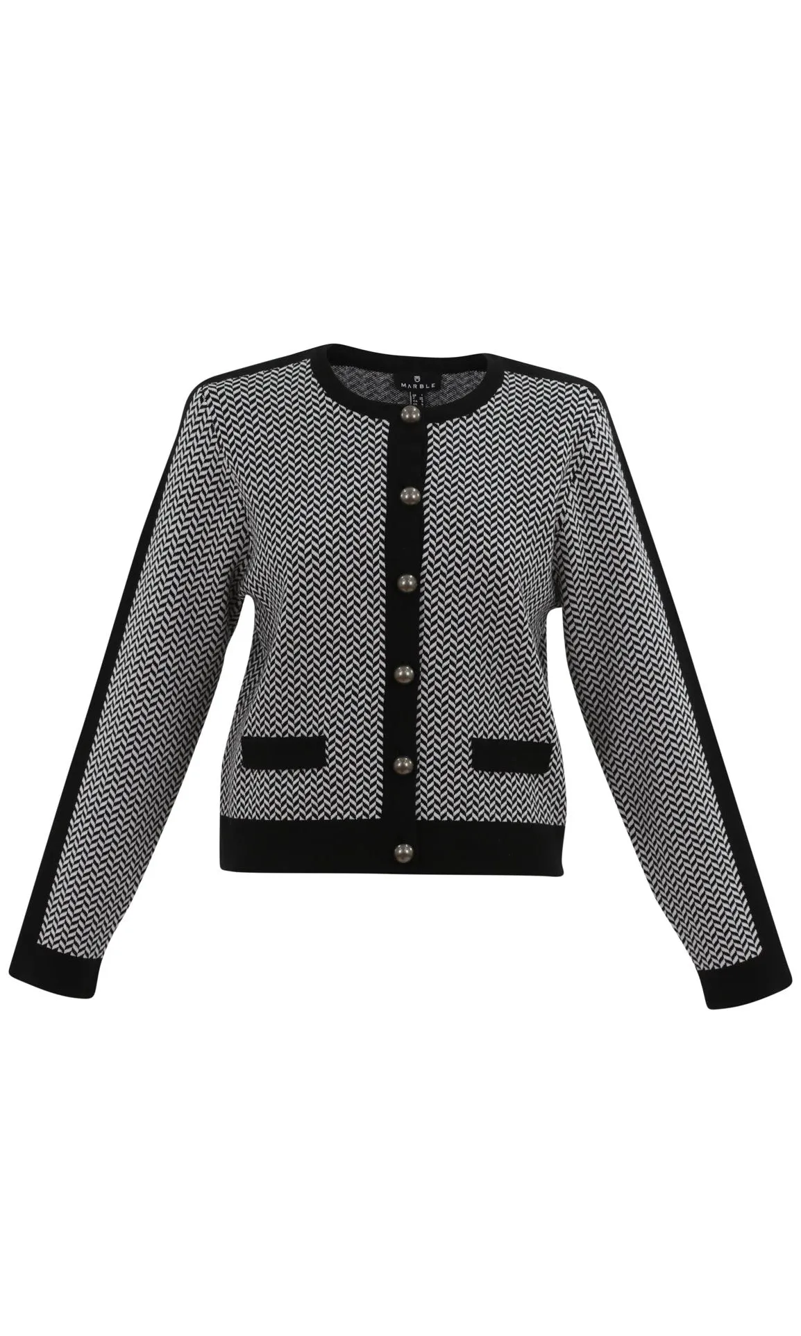Chevron Chanel Style Cardigan sold by Revolution Boutique product image thumbnail 2