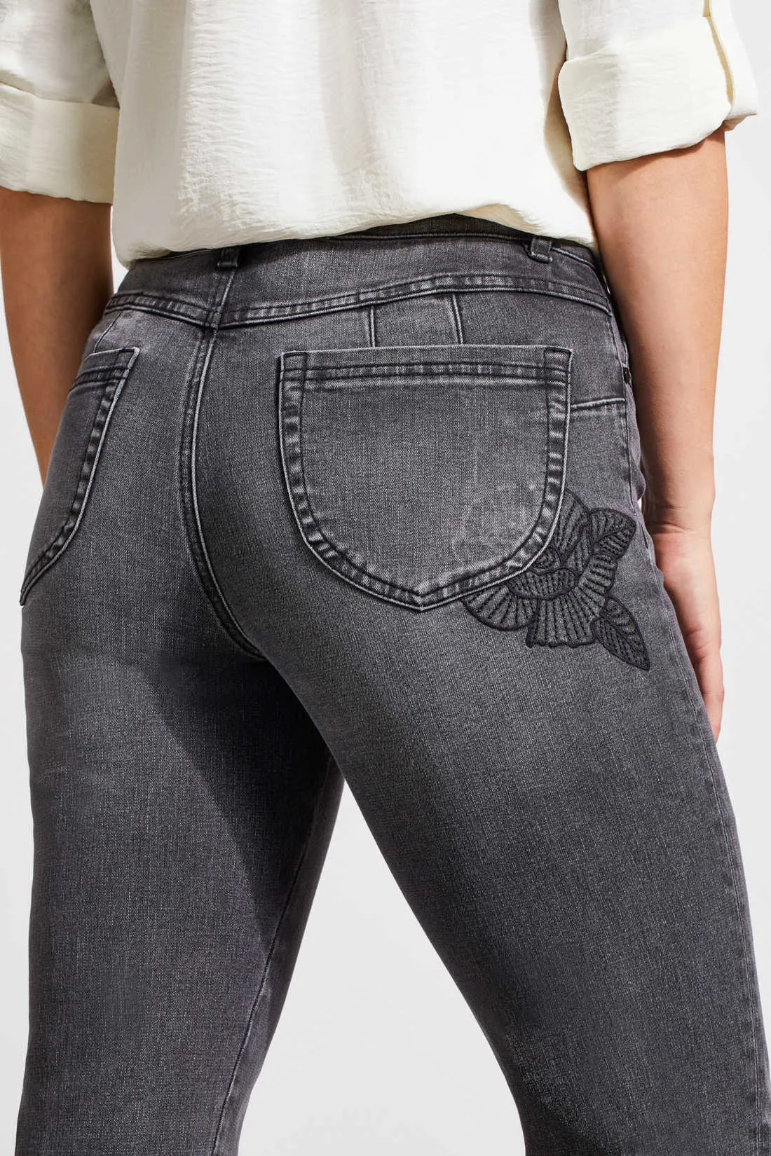 Embroidered Hem Straight Leg sold by Revolution Boutique product image thumbnail 4