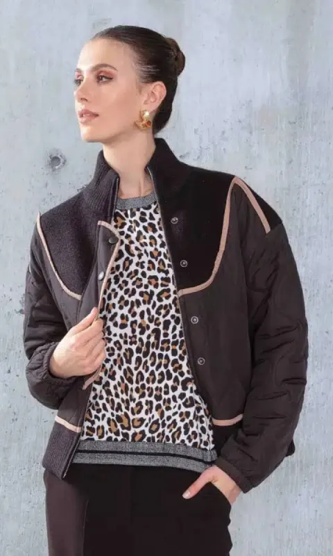 Mix Media Puffer Coat sold by Revolution Boutique