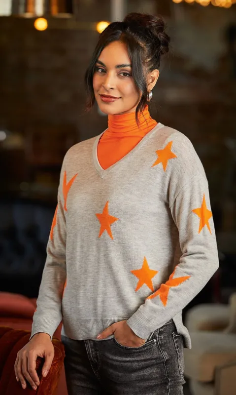 Hi Lo Star Sweater sold by Revolution Boutique