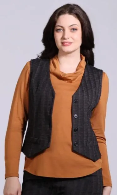 Panel Button Up Vest sold by Revolution Boutique