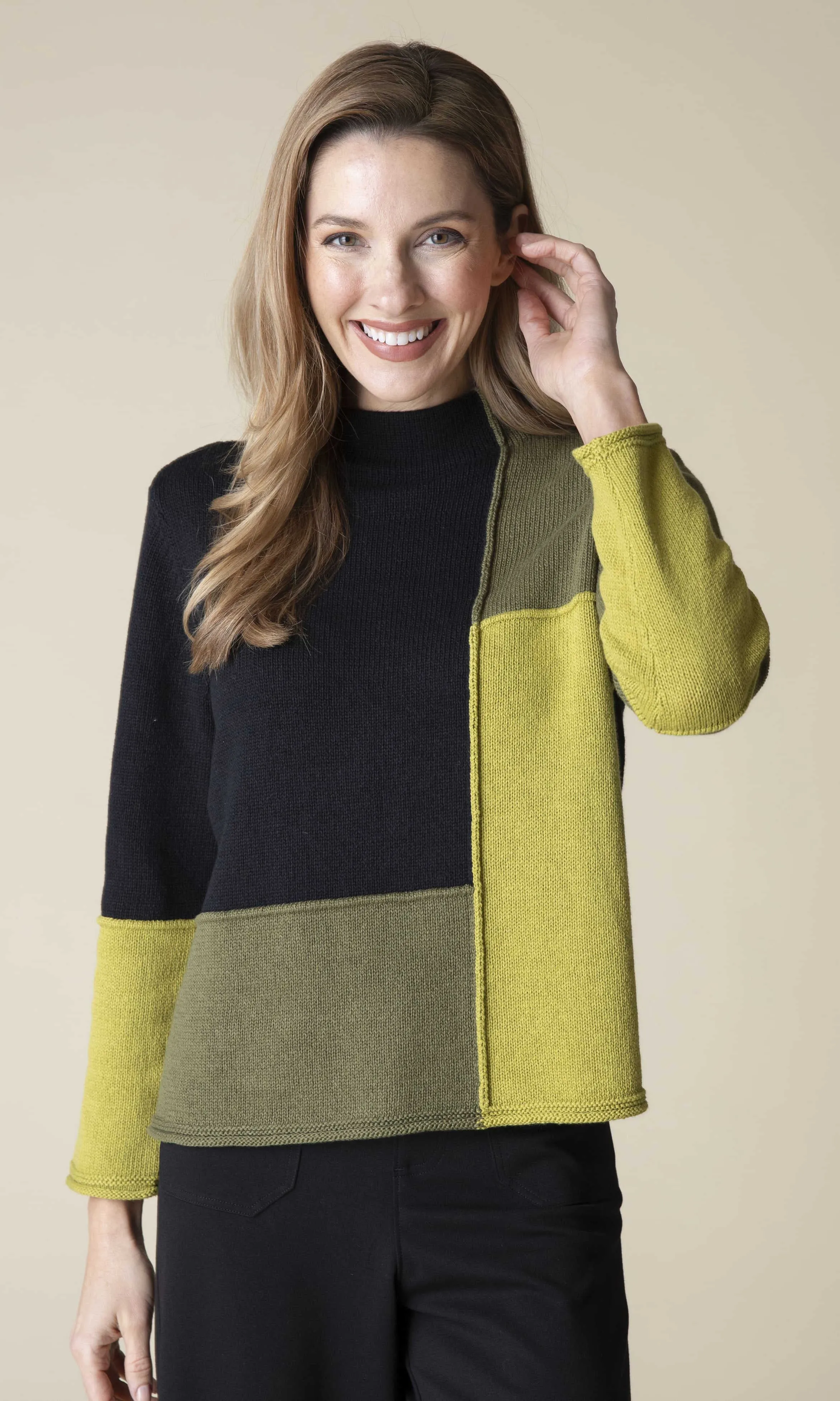 Funnel Neck Color Block Sweater sold by Revolution