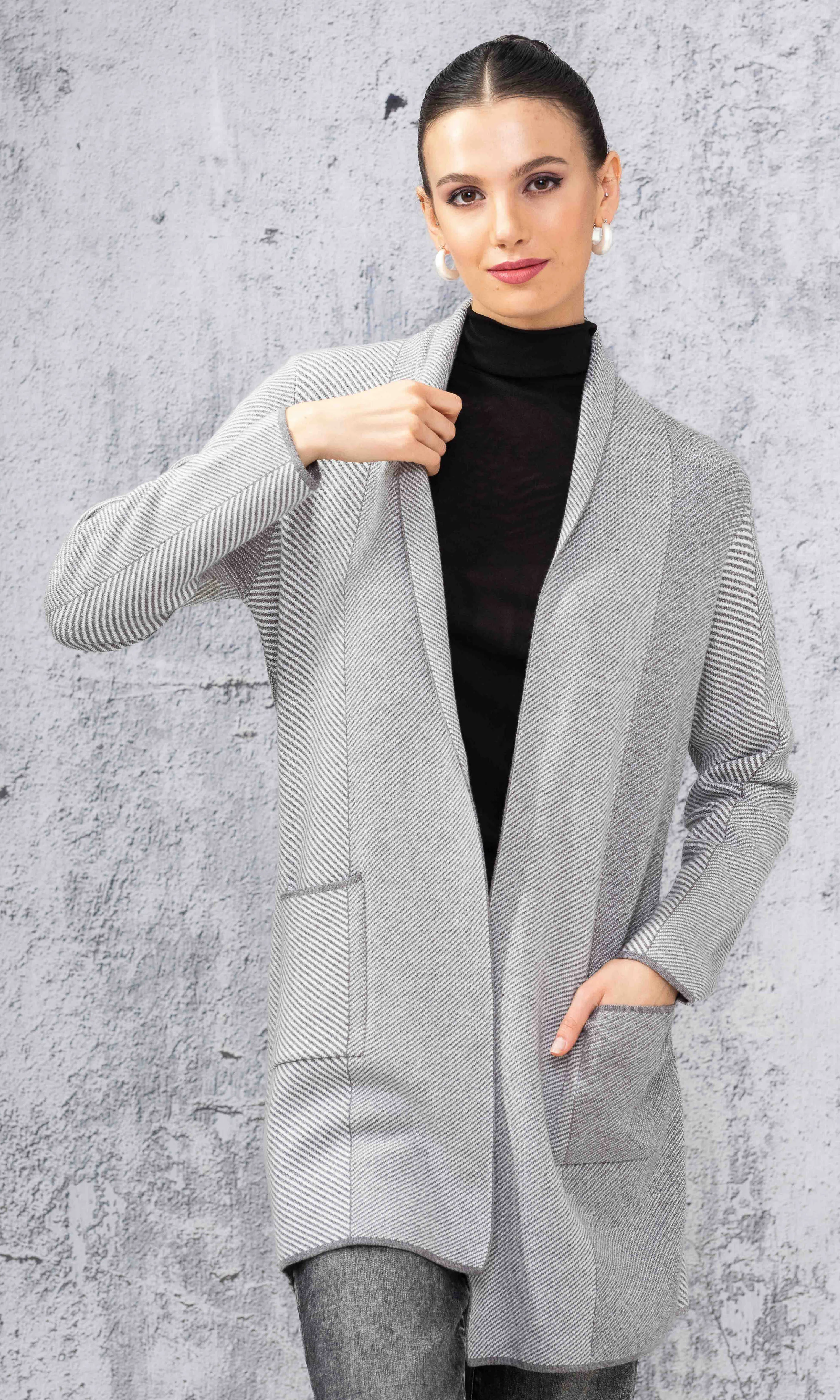 Chevron Open Front Cardigan sold by Revolution Boutique