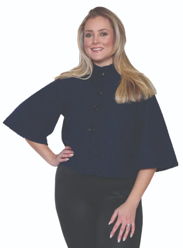Poncho Style Button Up Jacket sold by Revolution Boutique