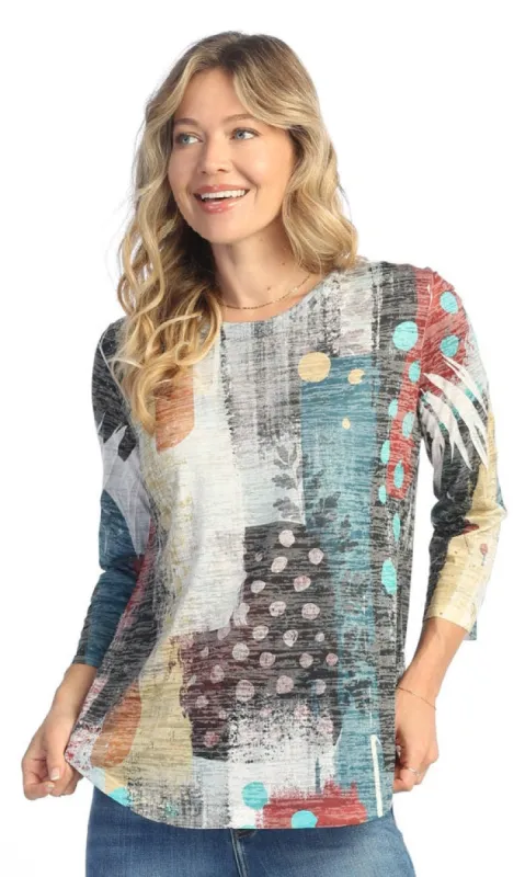 Round Hem Burnout Top sold by Revolution Boutique
