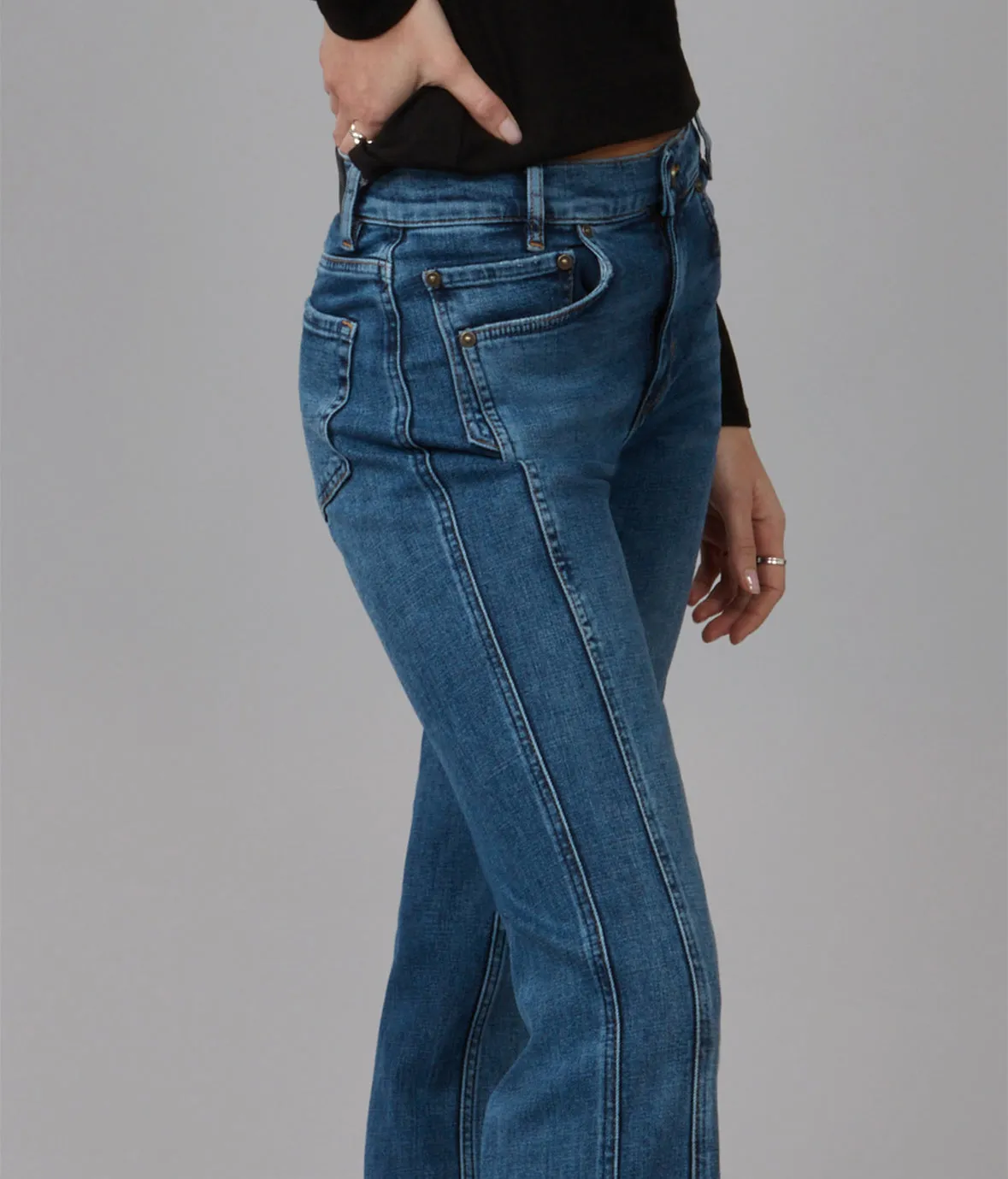 Mid Rise Straight Leg Jean sold by Revolution Boutique product image thumbnail 4