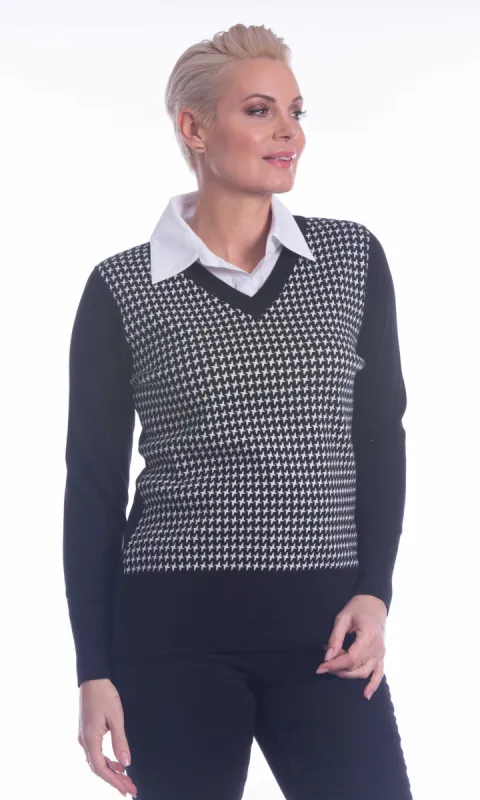 Fooler Houndstooth Sweater sold by Revolution Boutique