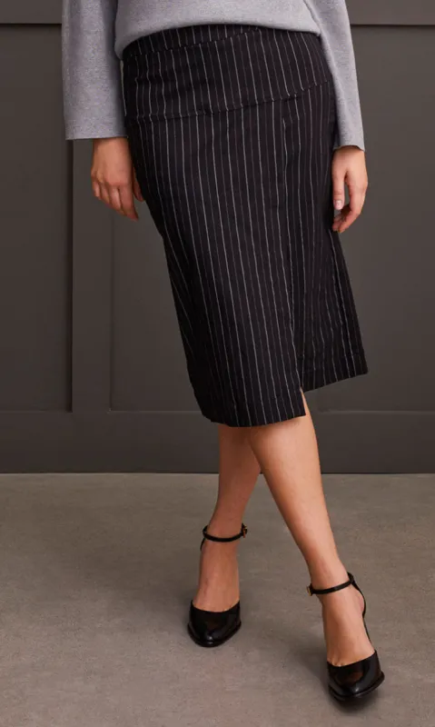 Front Slit Pinstripe Skirt sold by Revolution Boutique