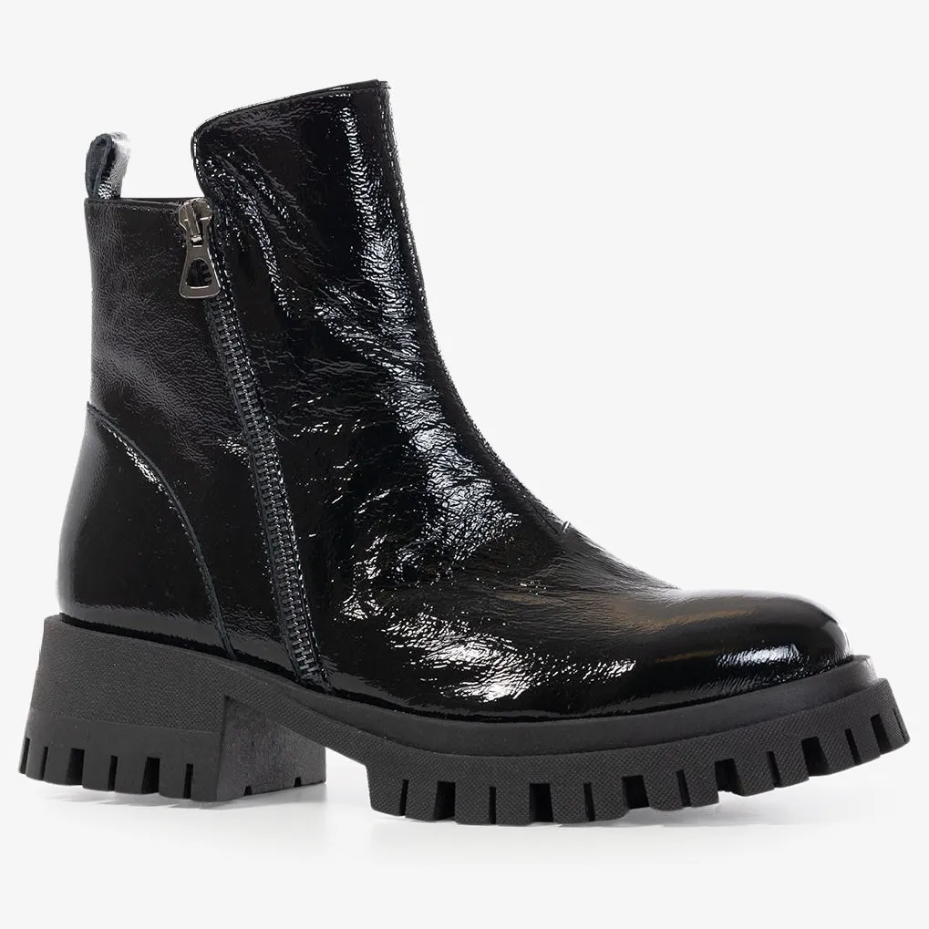 Patent Leather Side Zip Boot sold by Revolution Boutique product image thumbnail 3