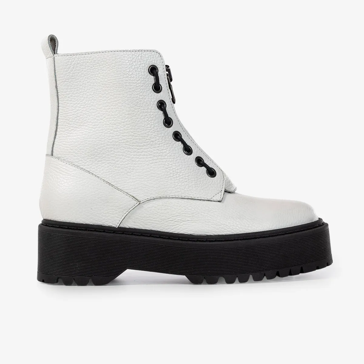 Leather Zip Combat Boot sold by Revolution Boutique