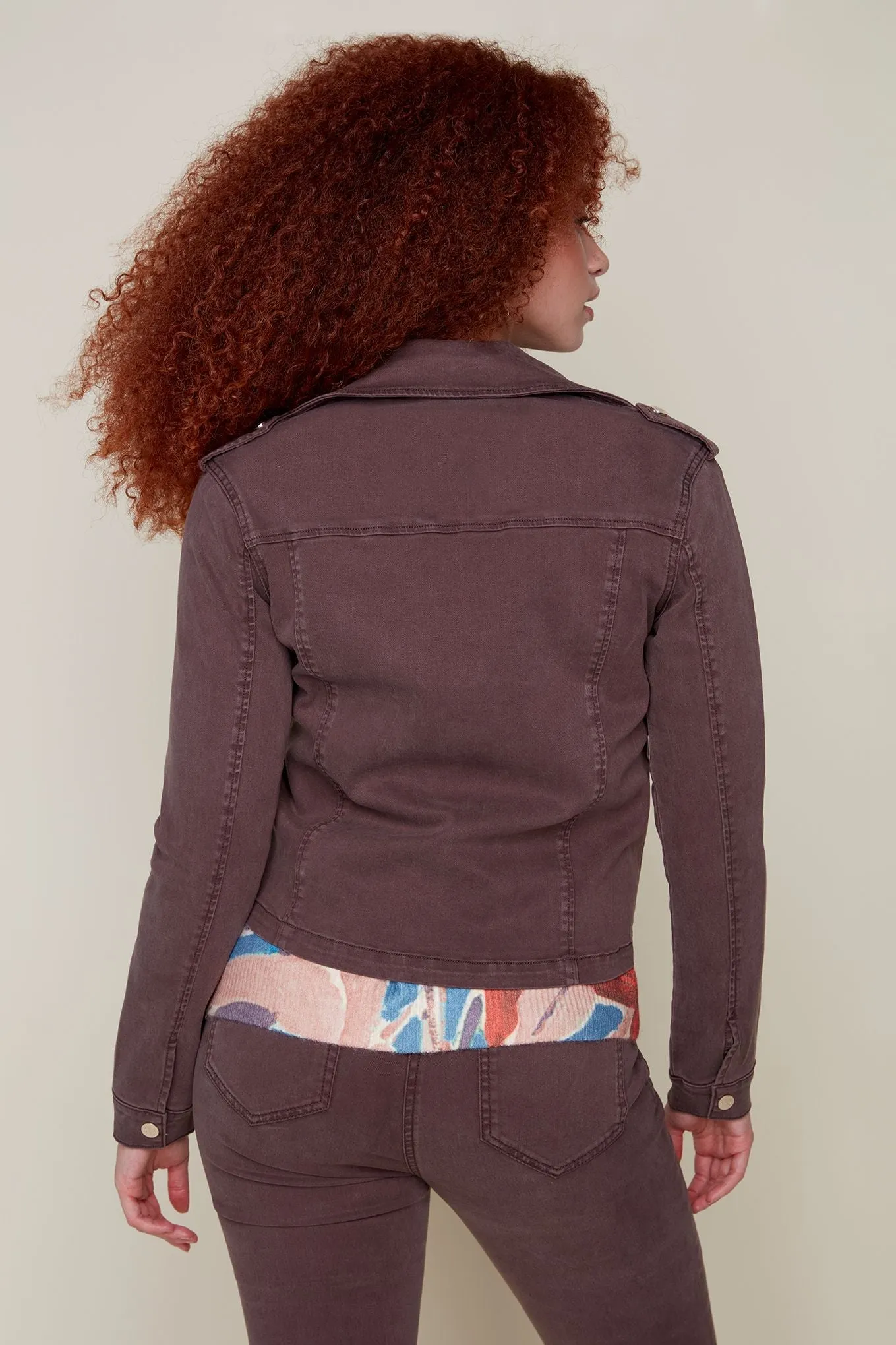 Tencel Angle Zip Moto Jacket sold by Revolution Boutique product image thumbnail 2