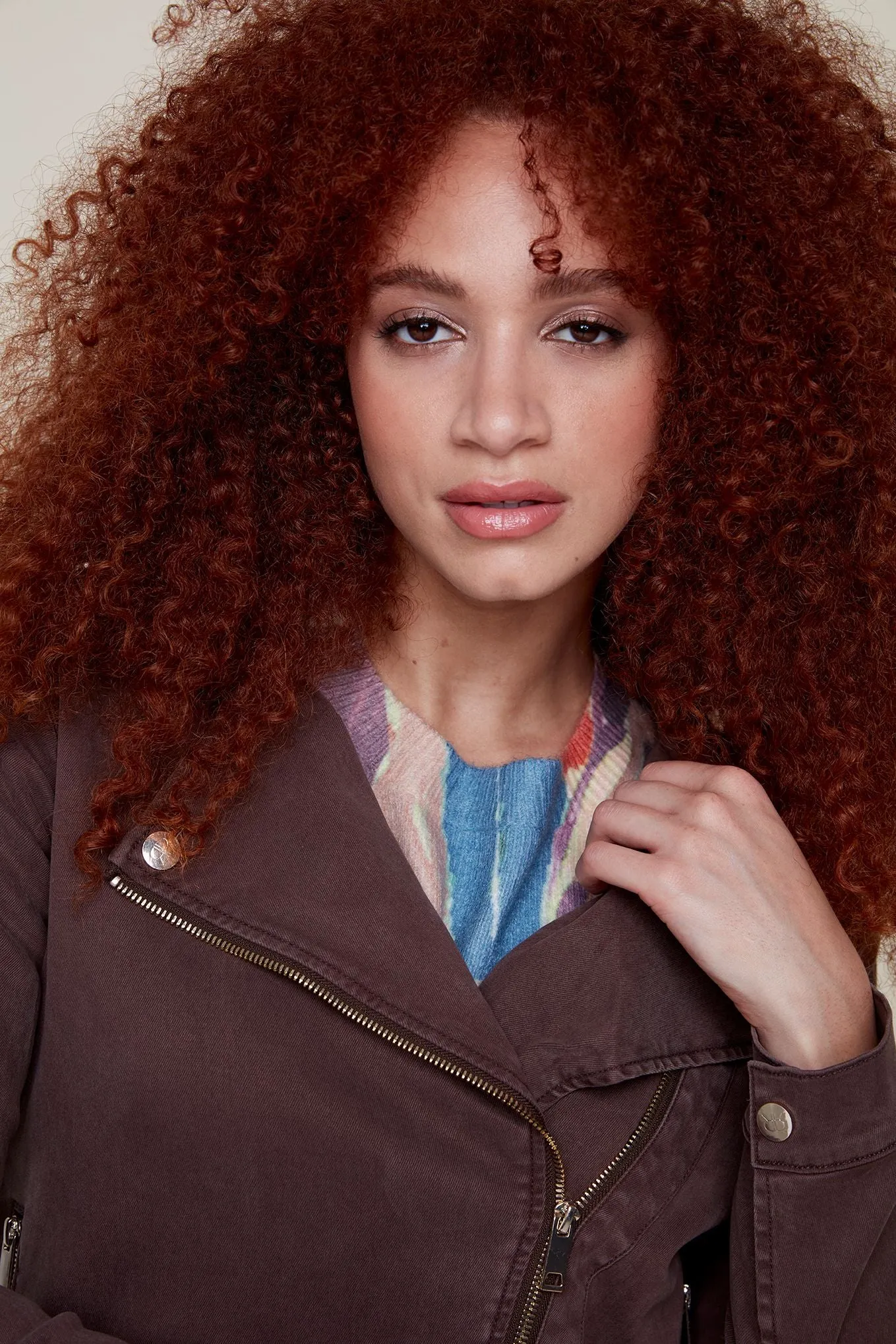 Tencel Angle Zip Moto Jacket sold by Revolution Boutique product image thumbnail 4