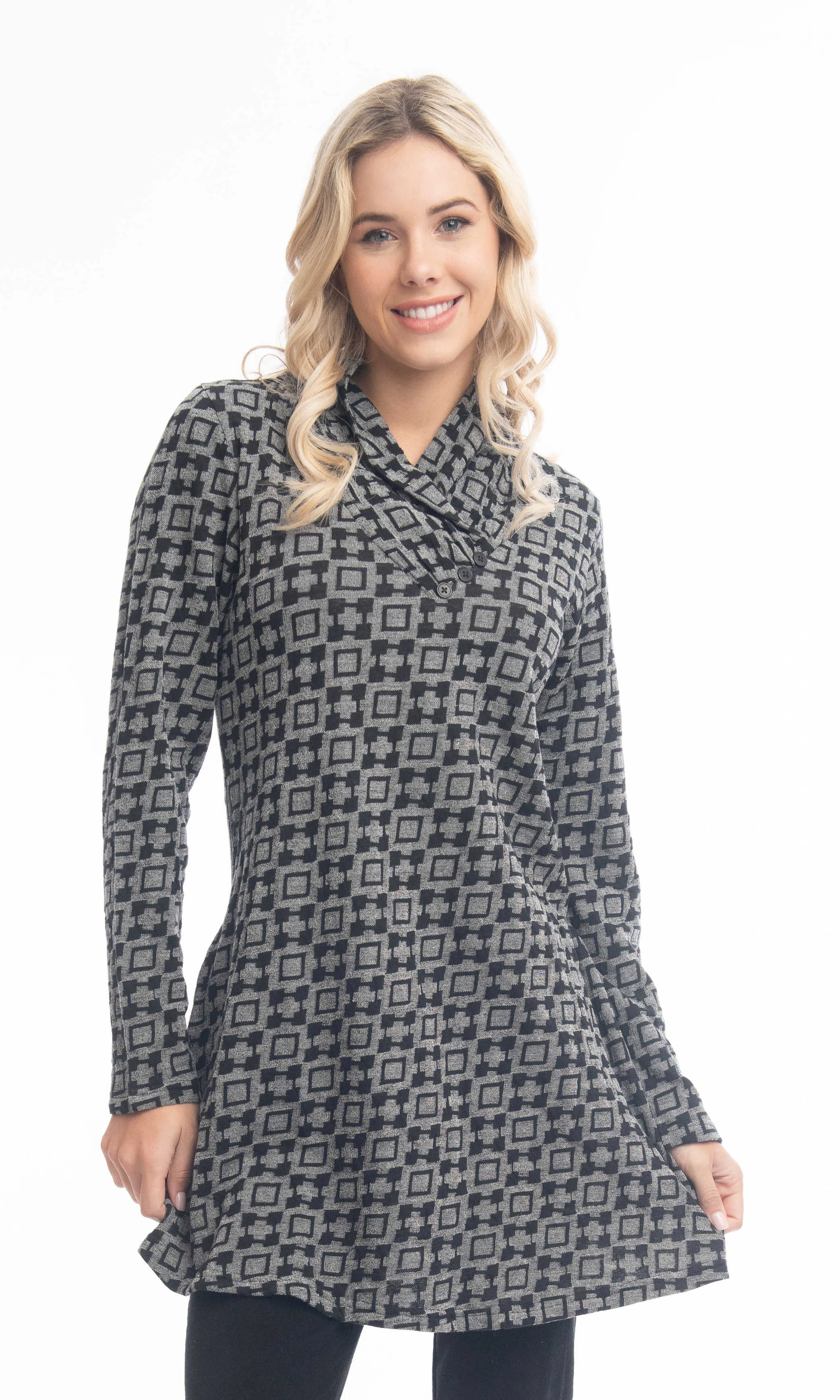 Geometric Flare Tunic Top sold by Revolution Boutique