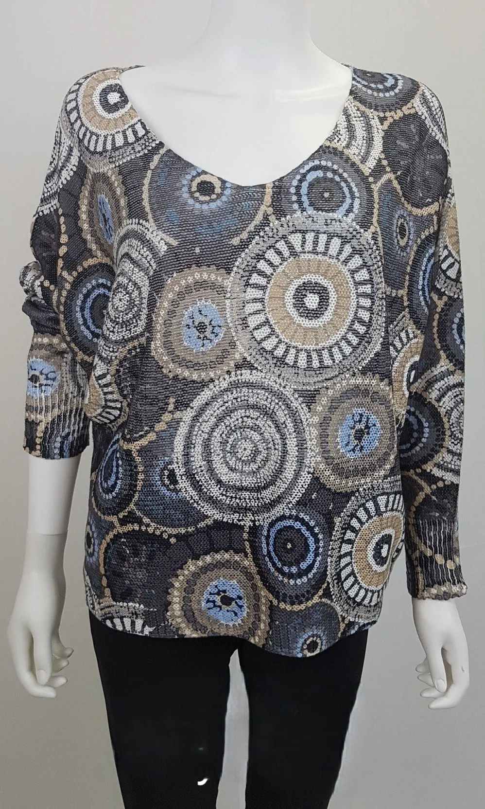 Knit Printed Dolman Top sold by Revolution Boutique product image thumbnail 3
