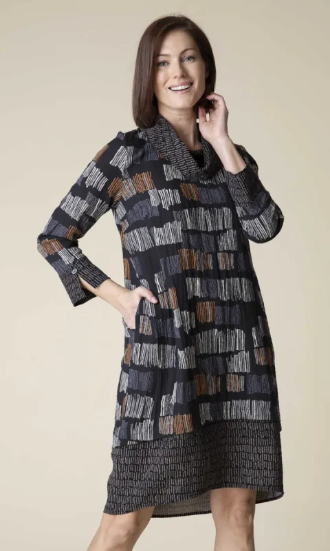 Drape Collar Combo Dress sold by Revolution Boutique