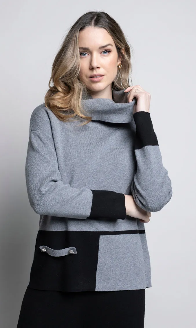 Colour Block Cowl Neck Sweater sold by Revolution Boutique