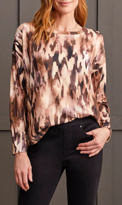 Curved Hem Crew Neck Top sold by Revolution Boutique