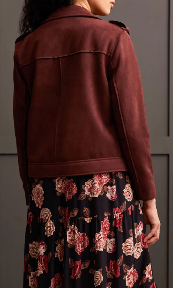 Zip Up Faux Suede Biker Jacket sold by Revolution Boutique product image thumbnail 2