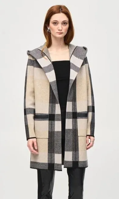 Ribkoff Plaid Hooded Coatigan sold by Revolution Boutique
