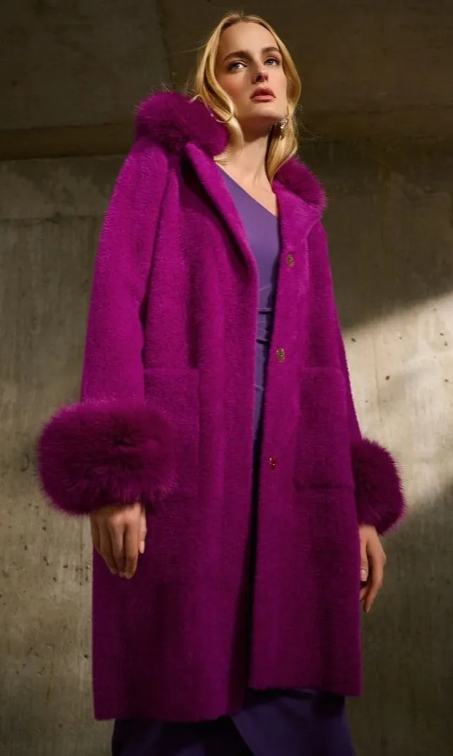 Ribkoff Faux Fur Trim Coat sold by Revolution Boutique