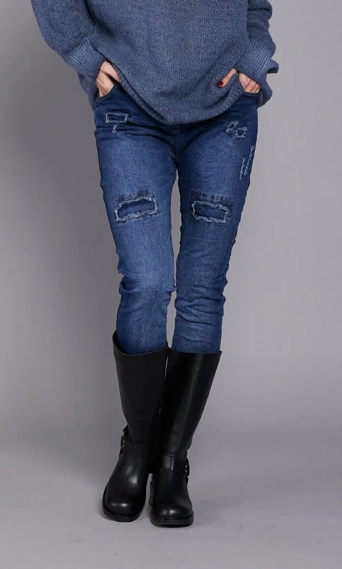 Distressed Denim Jogger Pant sold by Revolution Boutique product image thumbnail 2