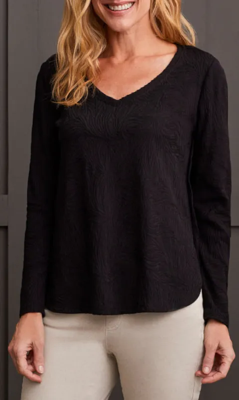 Curved Hem V Neck Top sold by Revolution Boutique