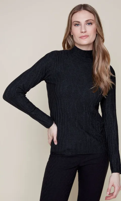 Textured Mock Neck Sweater sold by Revolution Boutique