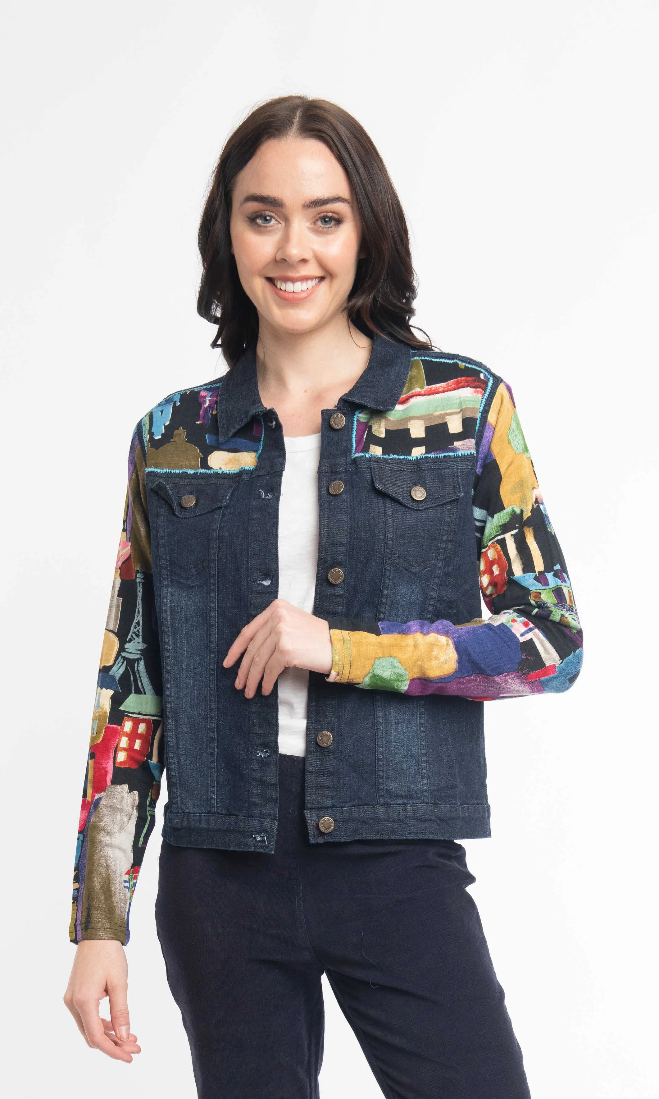 Denim Style Mixed Media Jacket sold by Revolution